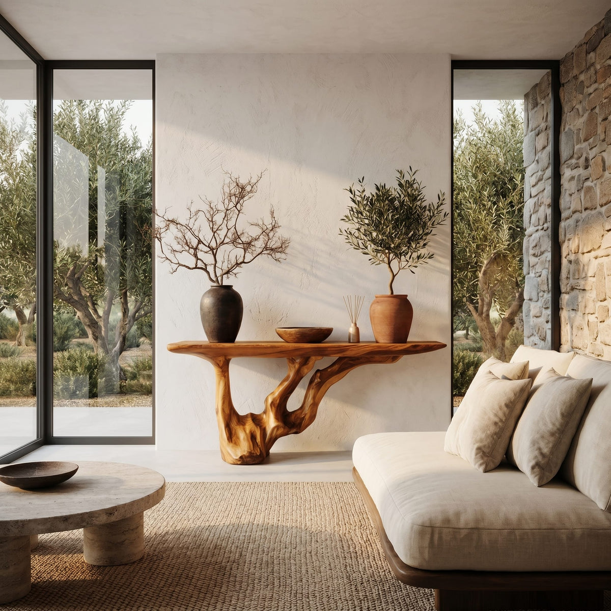 Slab Top Console Table