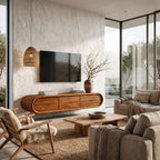 Sculptural Curved Media TV Cabinet