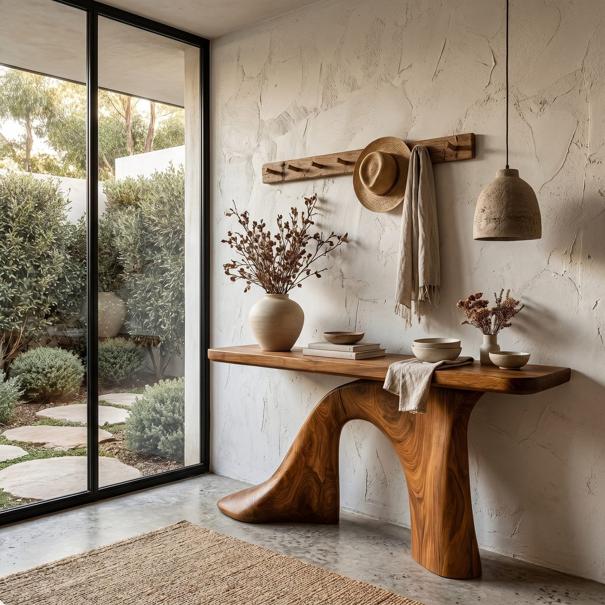 Modern Sculptural Foyer Console Table