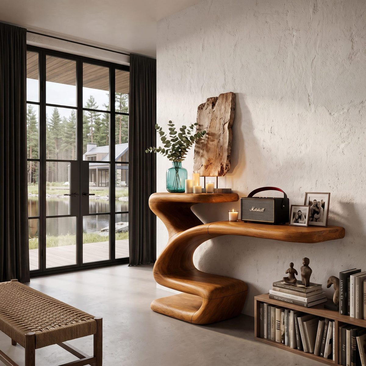 Sculptural Hollow Console Table