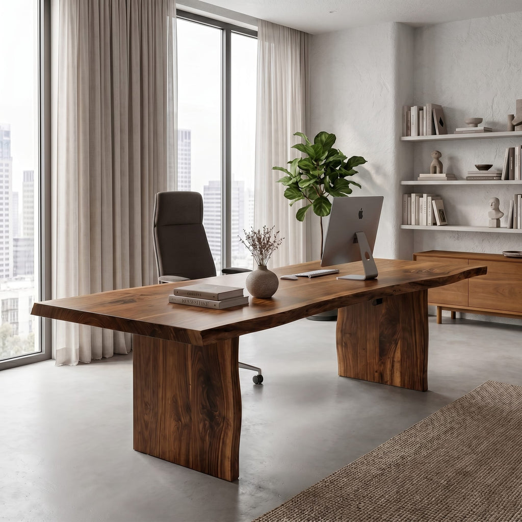 Live Edge Solid Executive Desk