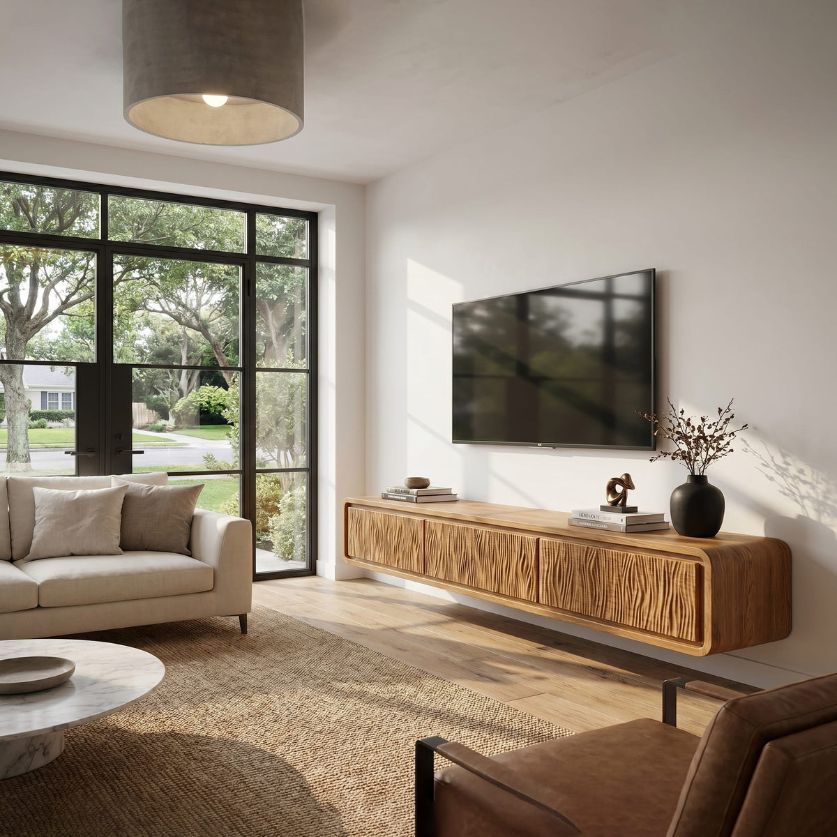 Organic Floating Entertainment TV Cabinet