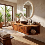 Mediterranean Contemporary Vanity Cabinet Villa, solid wood, built to order