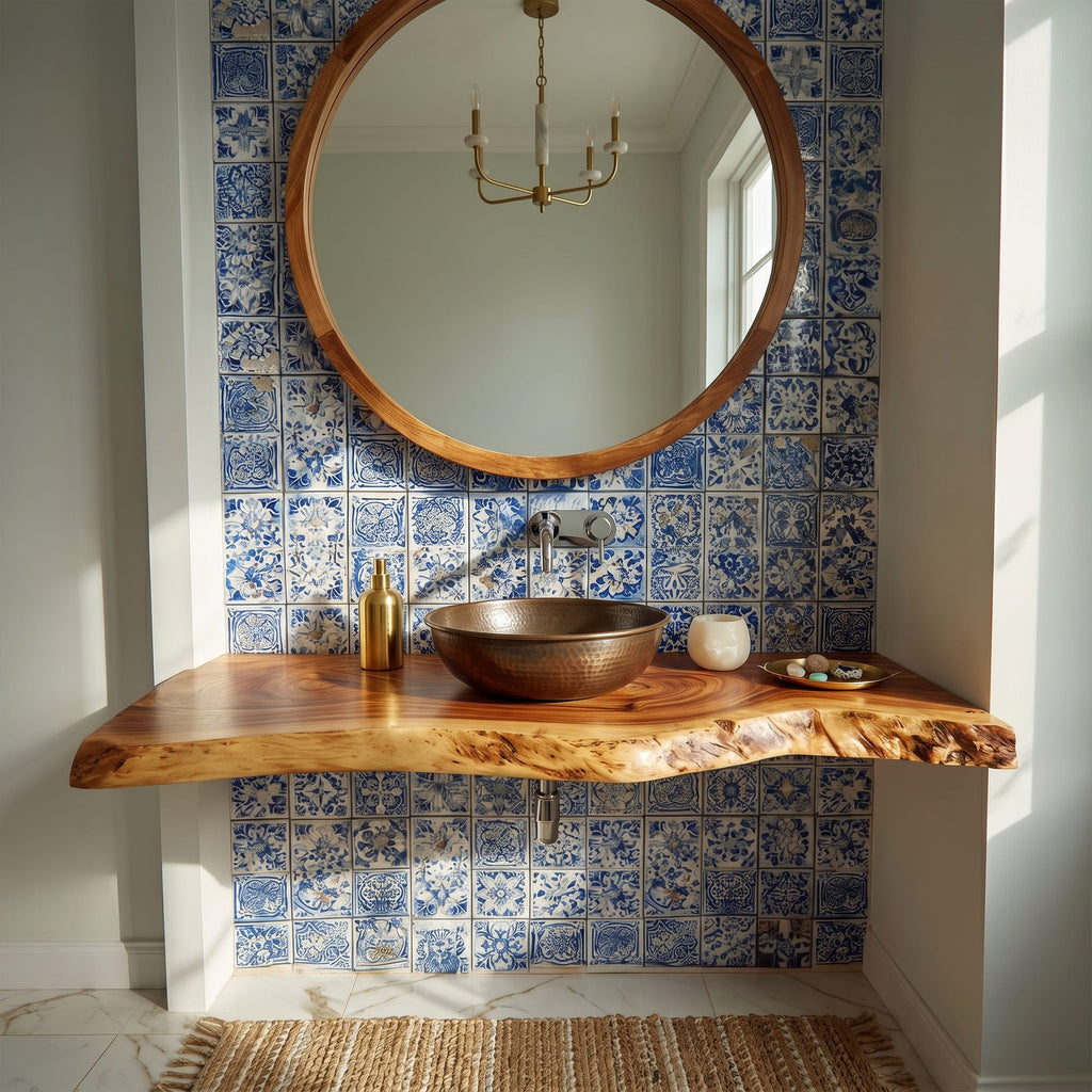 Contemporary Floating Washstand Residence, solid wood, built to order