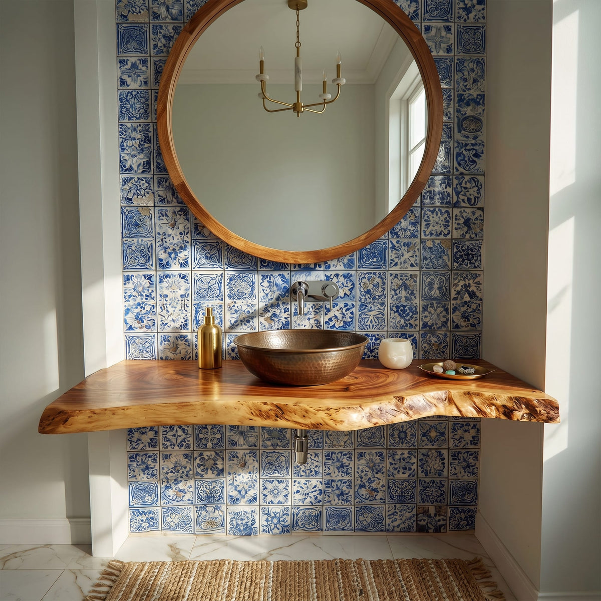 Contemporary Floating Washstand Residence, solid wood, built to order