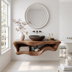 Organic Sculptural Wood Bathroom Vanity Spa Bathroom, solid wood, built to order