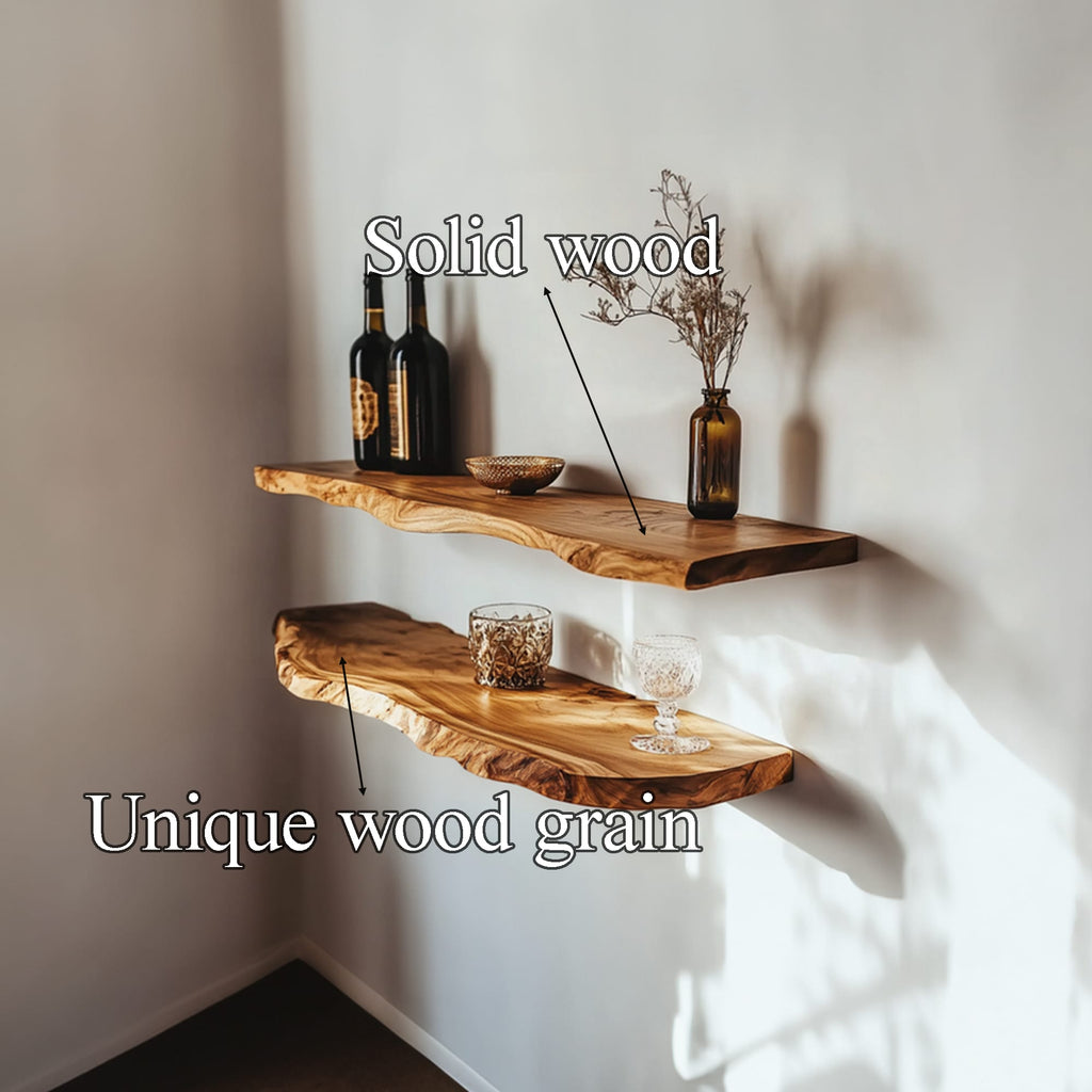 Custom Floating Shelves Solid Decor Home Gift, solid wood, built to order