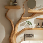 Custom Rustic Bathroom Vanity Sink Shelf Bathroom, solid wood, built to order