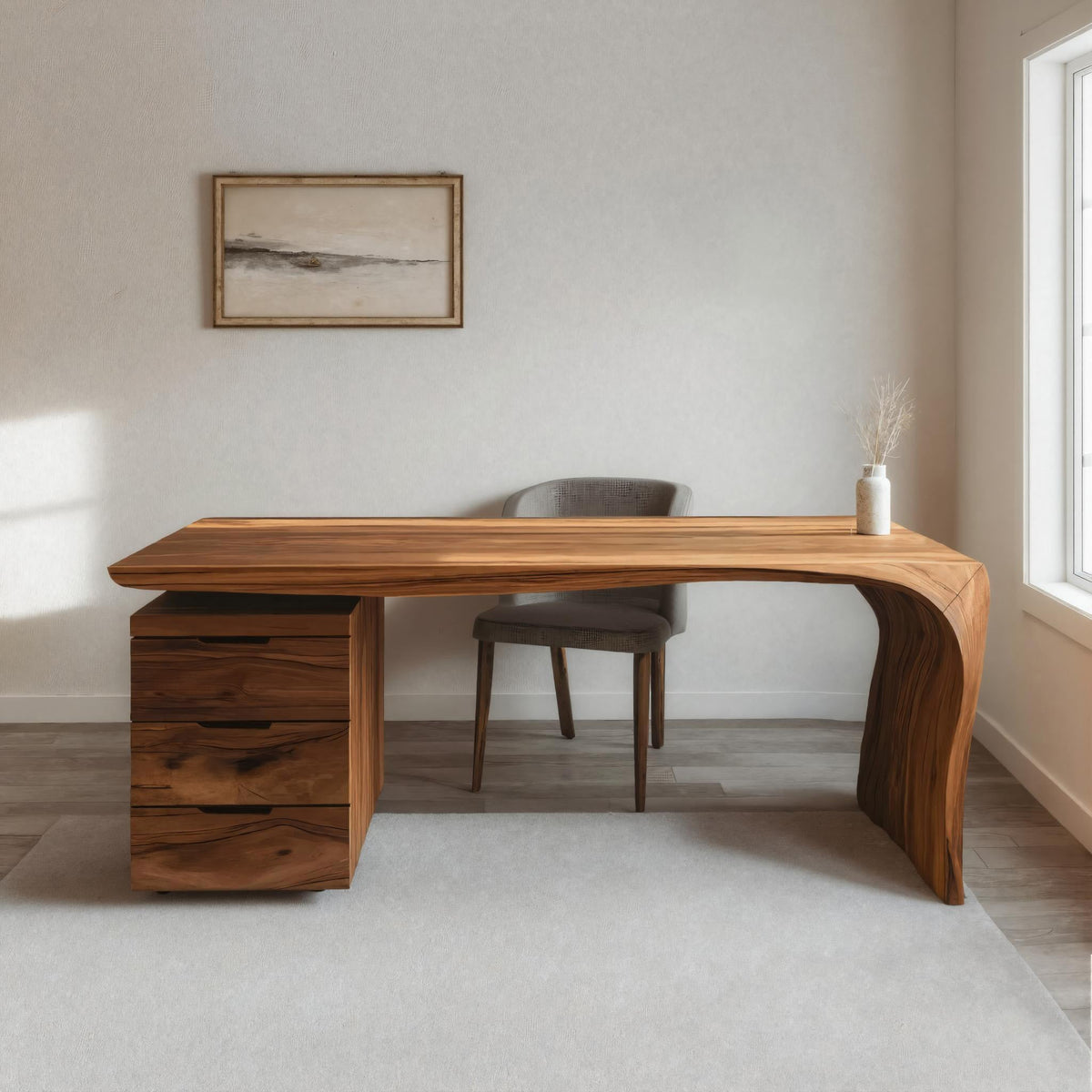 Modern Curved Workspace Desk
