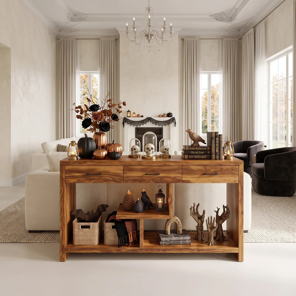 Skull Bathroom Console Table