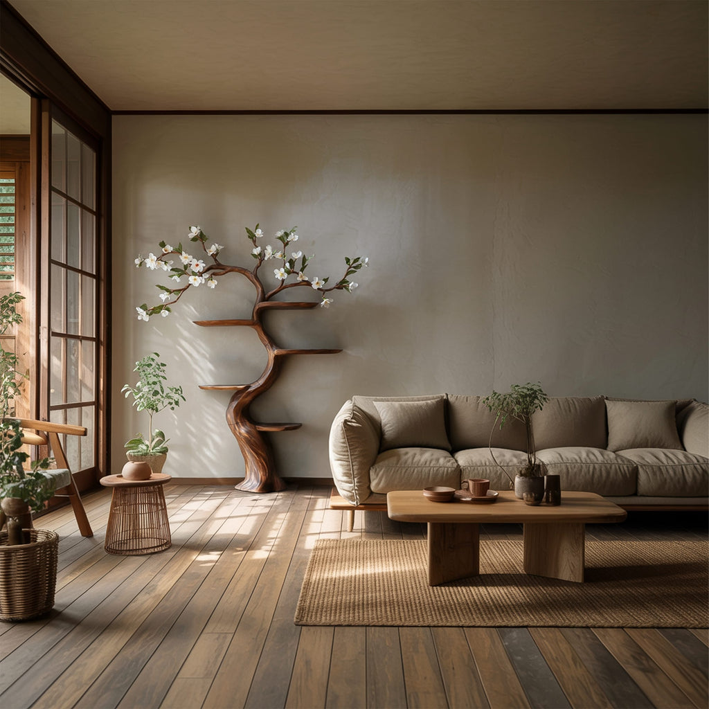 Solid Nature-inspired Tree Bookshelf