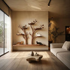 Rustic Cat Wall Display Living Room Or Home, solid wood, built to order