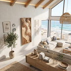 Contemporary Curved Line Wall Art, solid wood, built to order