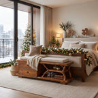 Modern Storage Bench Reindeer Living Room Decor, solid wood, built to order