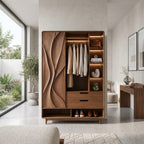 Contemporary Sculptural Form Armoire, solid wood, built to order