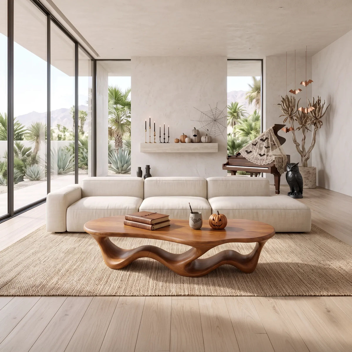 Contemporary Ribbon Table, solid wood, built to order