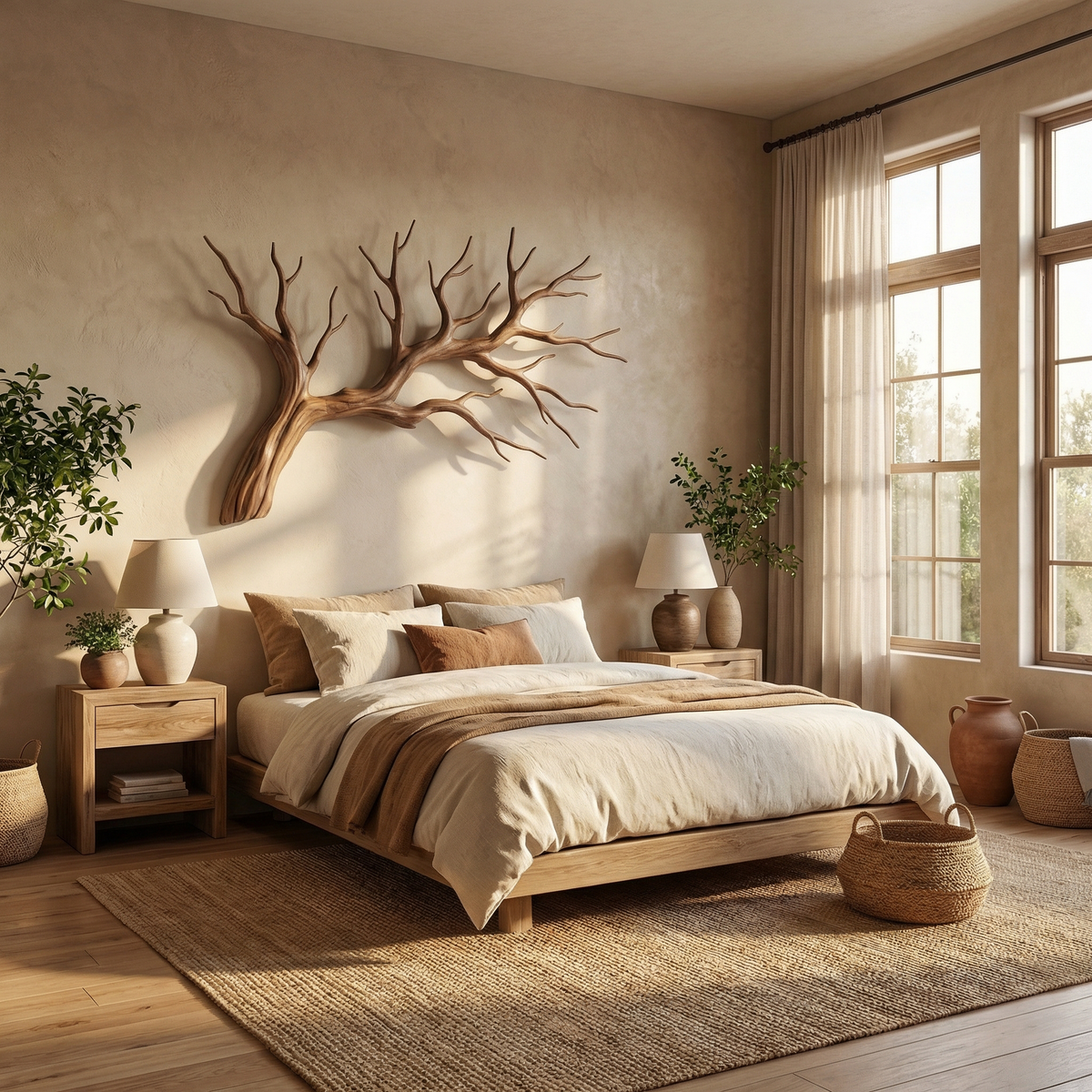 Organic Tree Branch Wooden Wall Decor, solid wood, built to order, view 2
