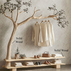 Wall Mount Coat Rack Hall Tree with Bench Shoe Storage, solid wood, built to order