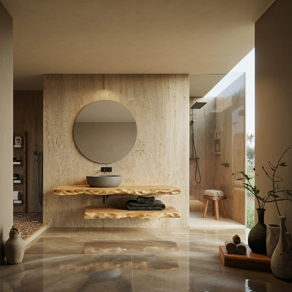 Mediterranean Live Edge Floating Vanity