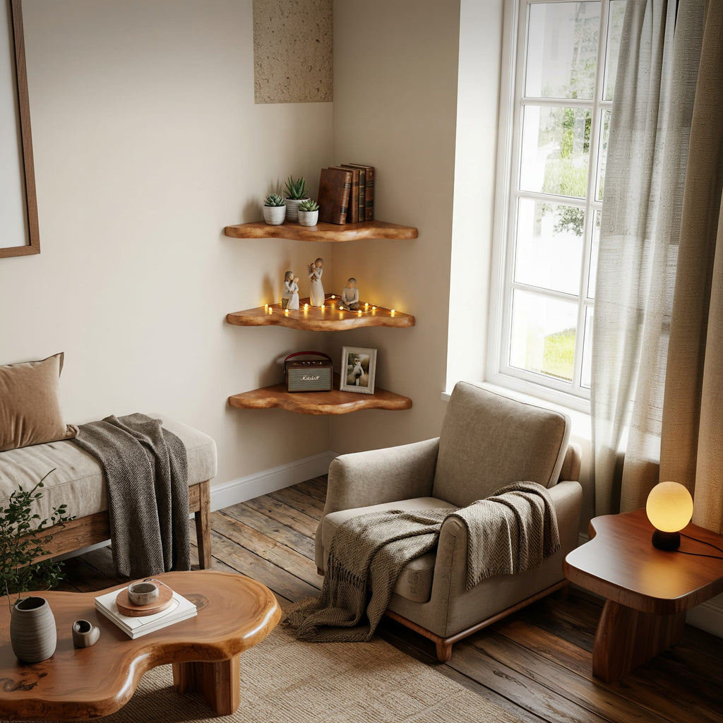 Floating Mounted Solid Wall Shelf