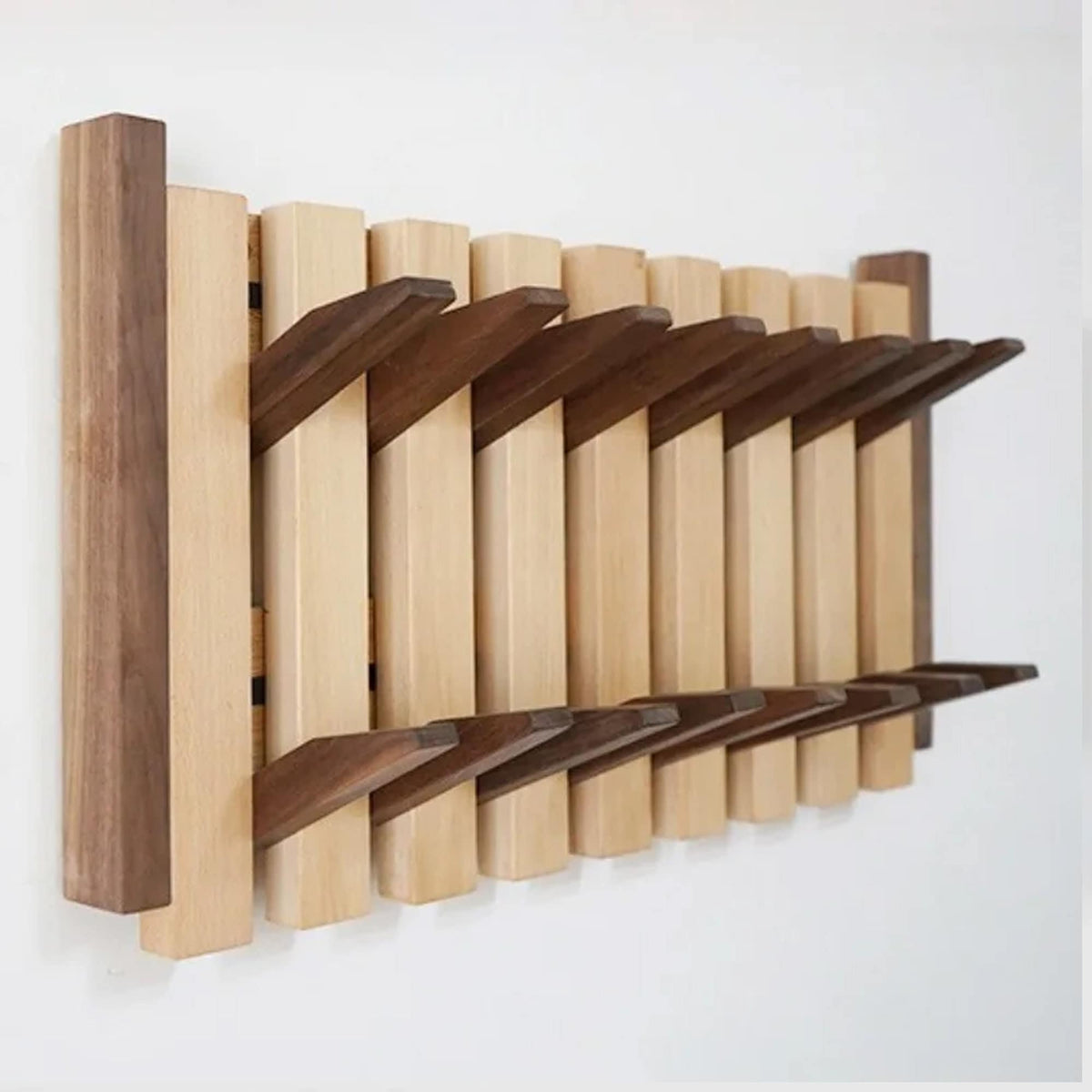 Piano Coat Hooks Wall Mount, solid wood, built to order