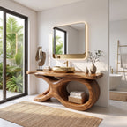Mediterranean Bathroom Vanity Cabinet Villa, solid wood, built to order