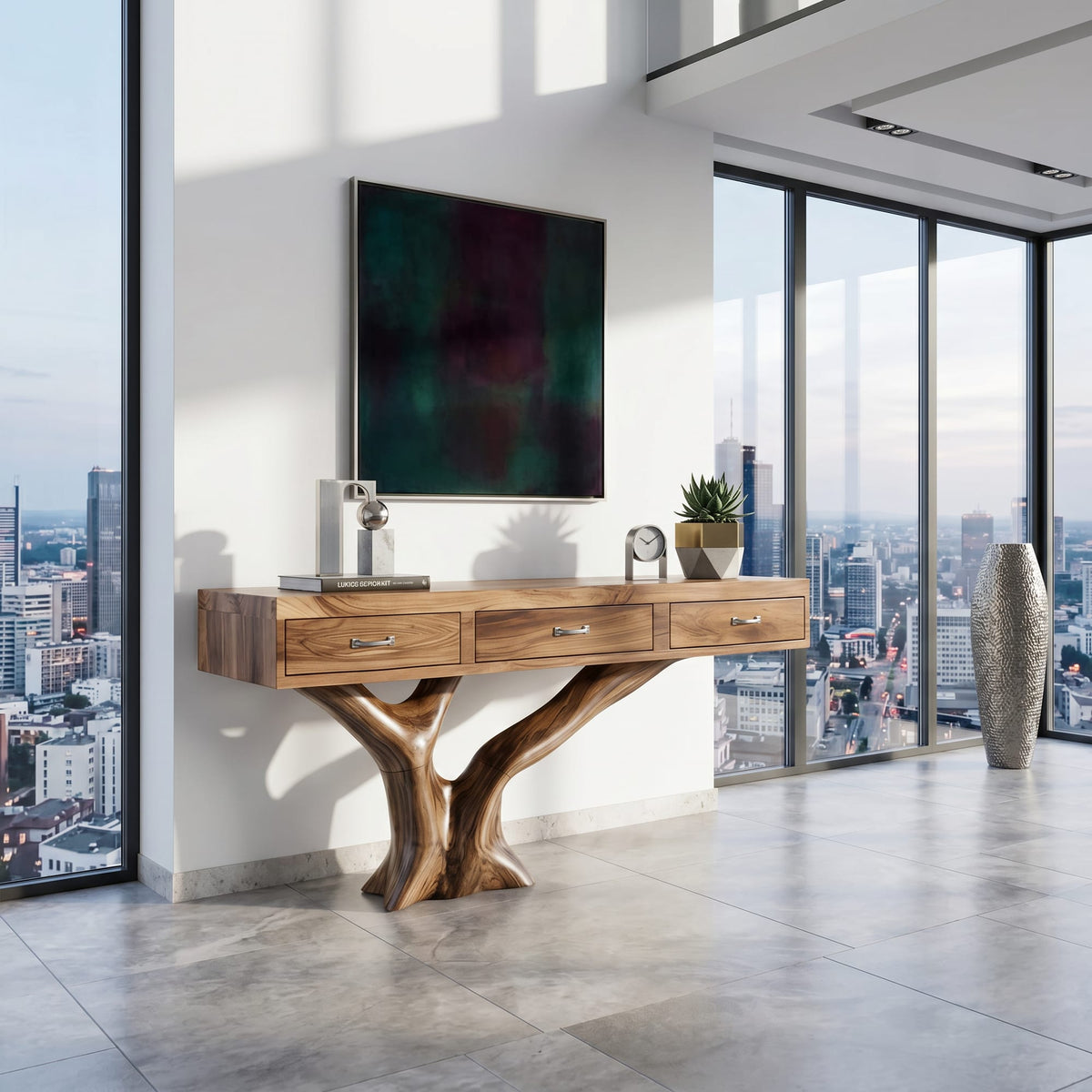 Live Edge Modern Foyer Console Table