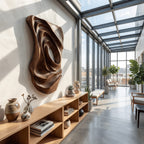 Contemporary Fluid Wall Art Panel, solid wood, built to order