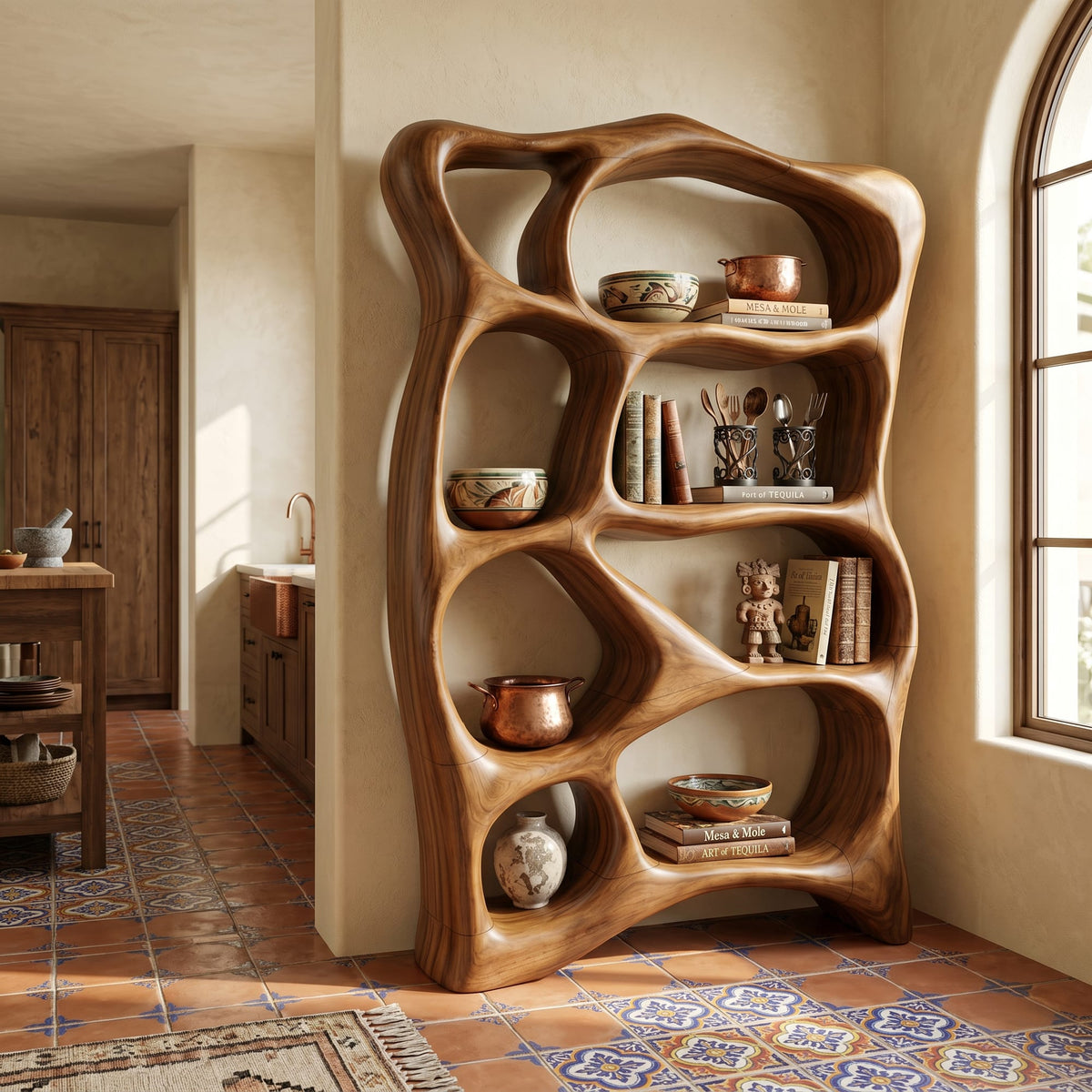 Contemporary Reading Bookshelf, solid wood, built to order