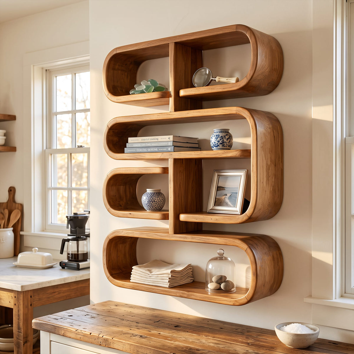 Mounted Mid Century Floating Shelf