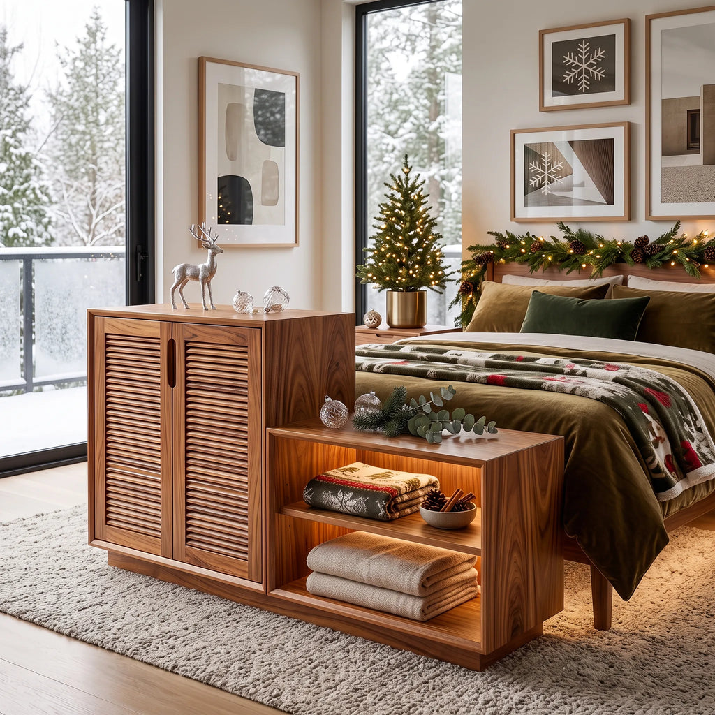 Modern Storage Cabinet Nutcracker Decor, solid wood, built to order
