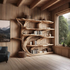 Rustic Book Tree Shelf Bookshelf, solid wood, built to order
