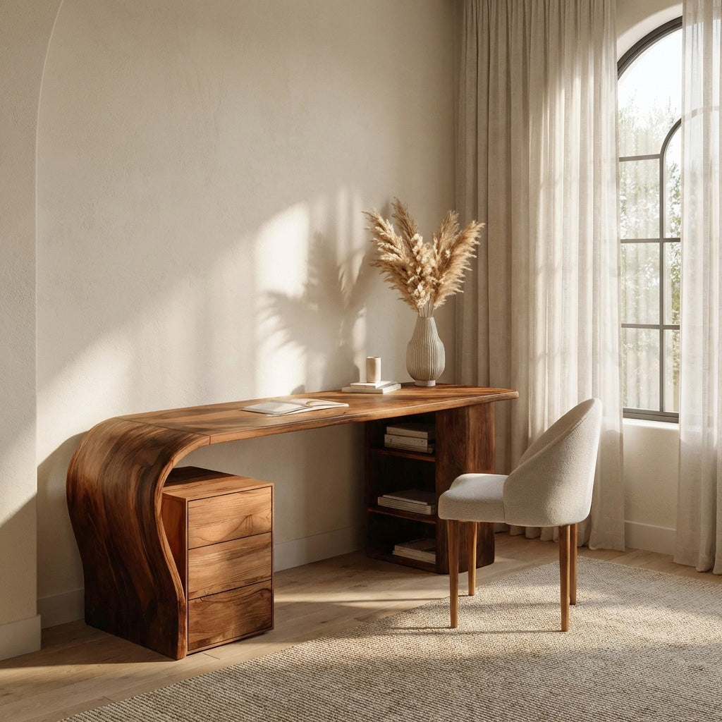 Contemporary Solid Computer Desk