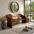 Contemporary Accent Bench Residence, solid wood, built to order