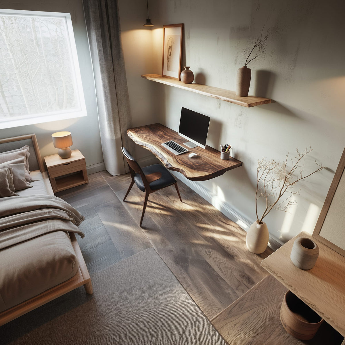 Sculptural Floating Work Desk