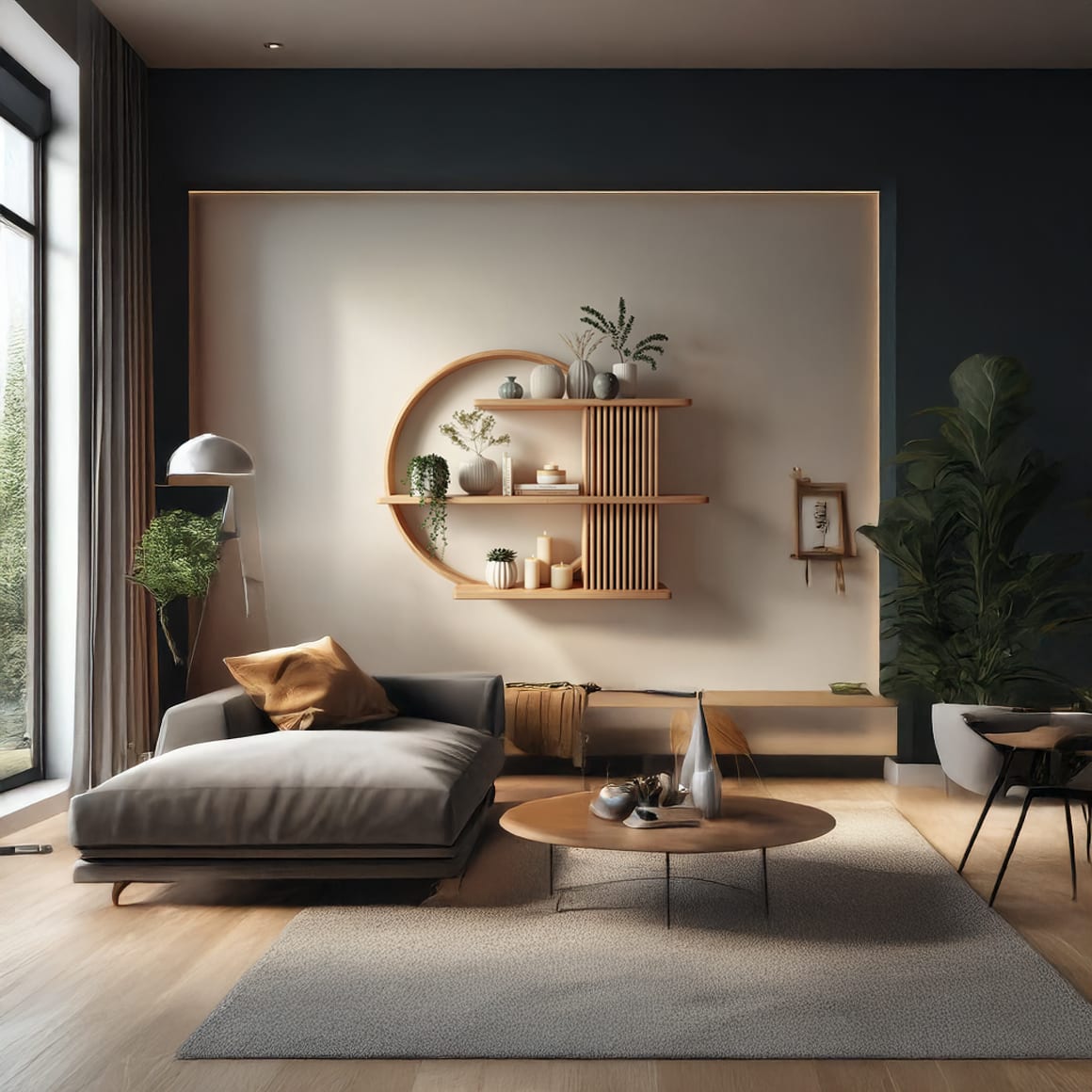 Japandi Minimal Display Shelf Living Room and Reading Room, solid wood, built to order
