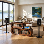 Contemporary Solid Turntable Record Stand