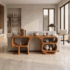 Modern Curved Frame Console, solid wood, built to order