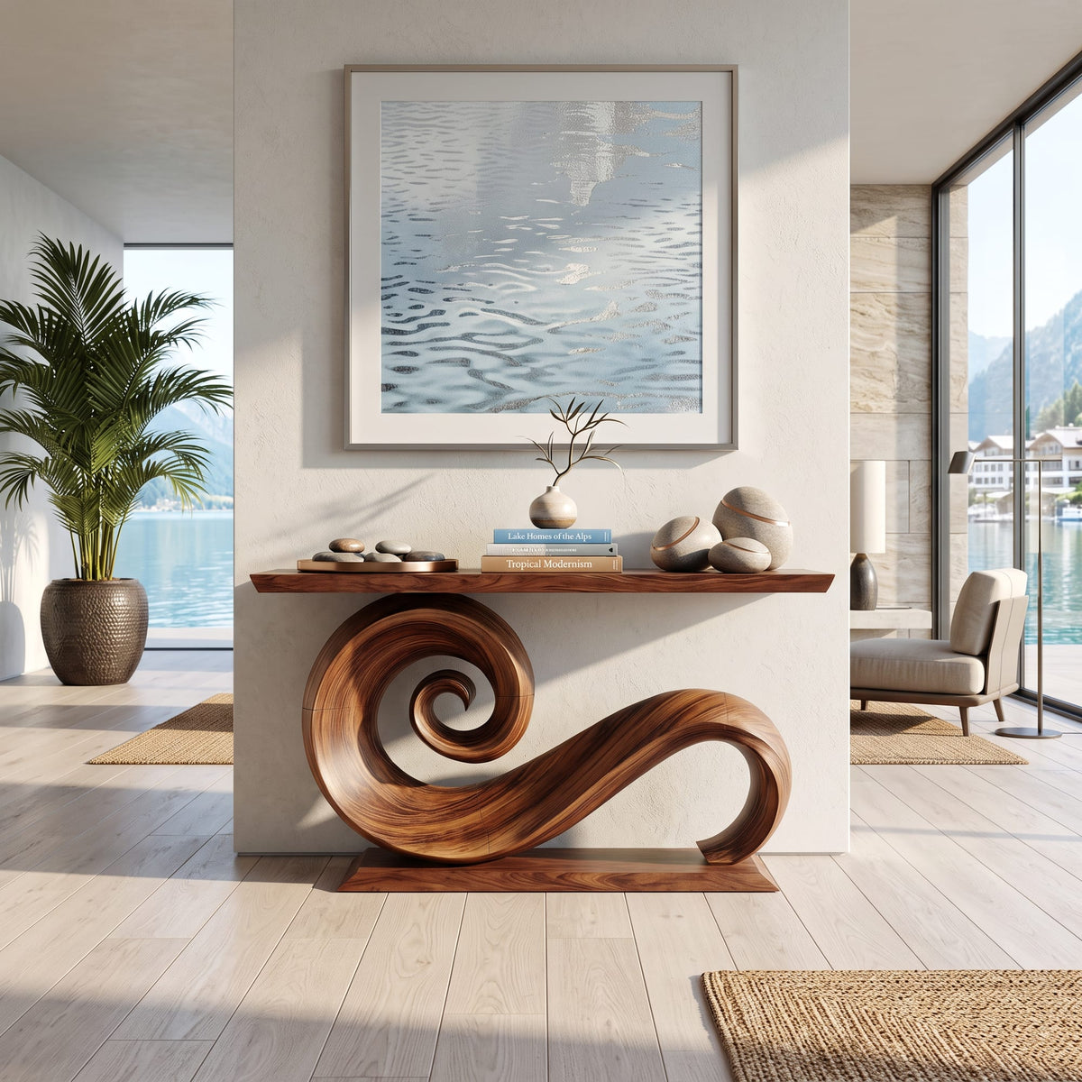 Organic Live Edge Foyer Console Table
