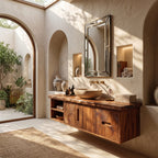 Modern Live Edge Bath Cabinet Garden Retreat, solid wood, built to order