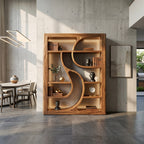Wooden Bookshelf Featuring Ambient LED Shelving, solid wood, built to order