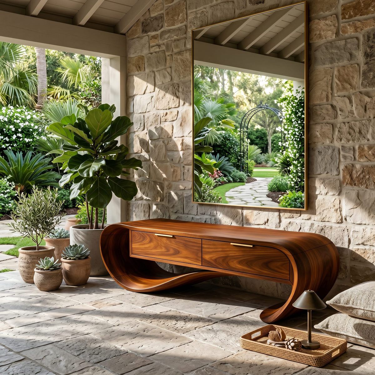 Curved Contemporary Bench