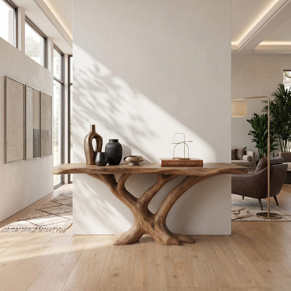 Contemporary Loop Console Table Hallway, solid wood, built to order