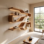 Mid Century Live Edge Wood Shelves, solid wood, built to order