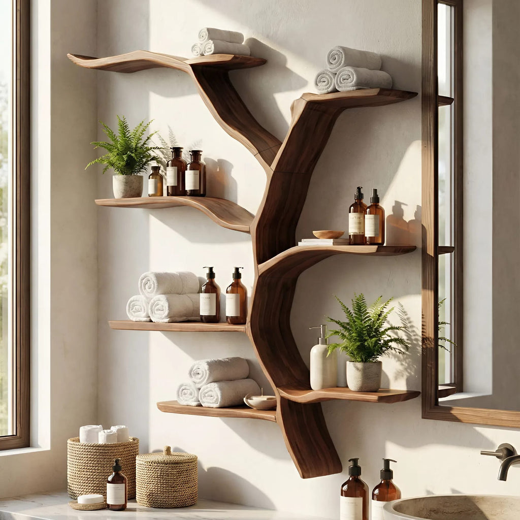 Mid Century Wooden Wall Shelf, solid wood, built to order