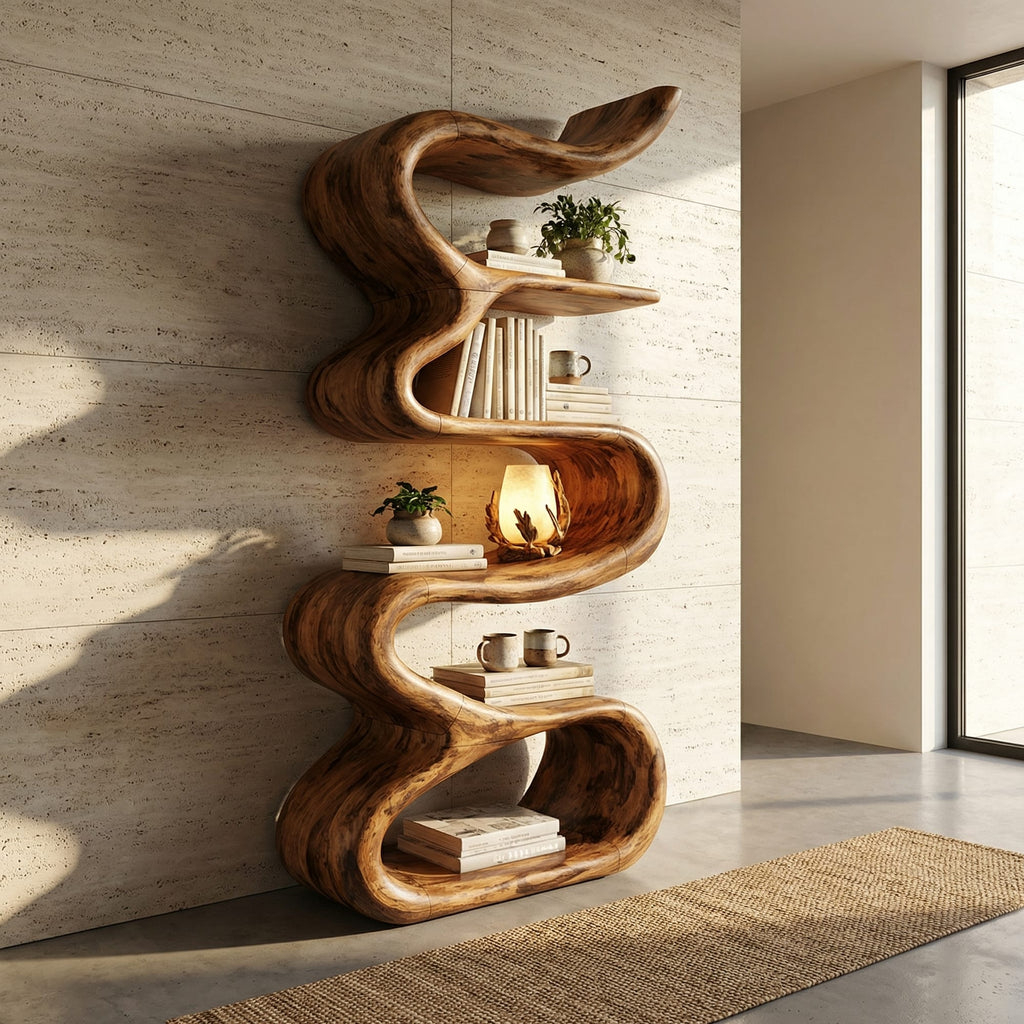 Curved Wave Bookshelf