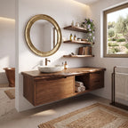 Contemporary Double Sink Bathroom Vanity Ensuite, solid wood, built to order