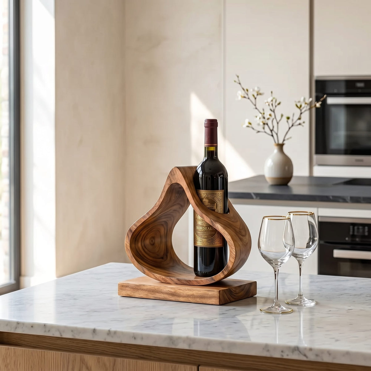 Mid Century Wine Stand, solid wood, built to order