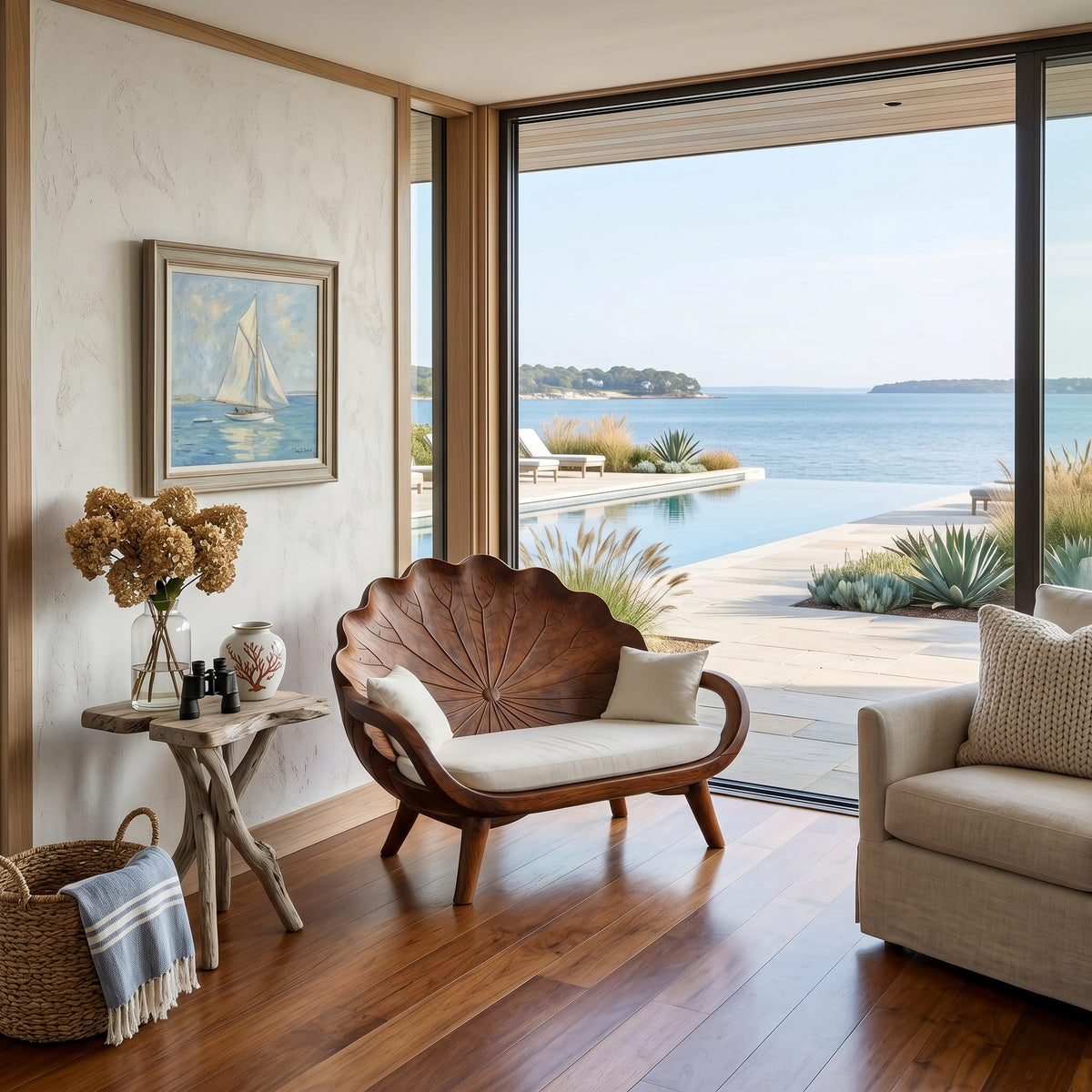 Contemporary Lotus Bench