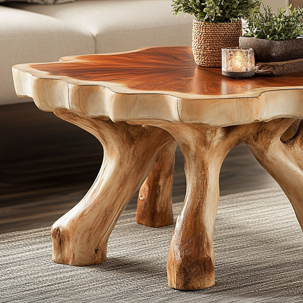 Handcrafted Coffee Table with Design, solid wood, built to order